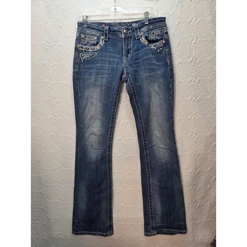 Miss Me Bootcut Jeans Women 29 Blue Good Embellished Stud Pocket JE5463B6X